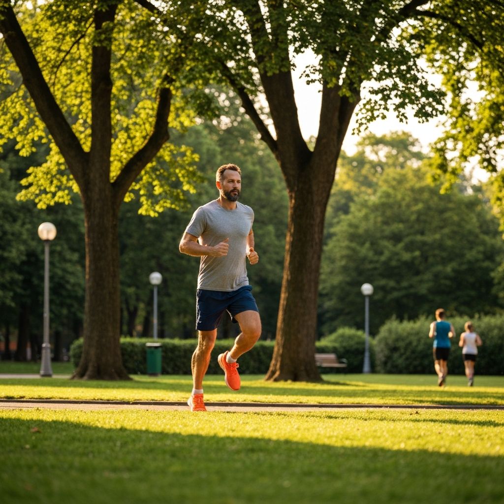 Man engaged in daily physical activity