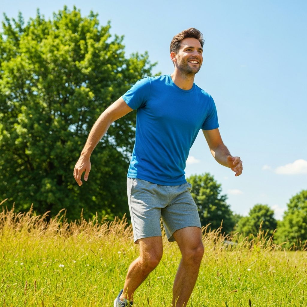 Person showing vitality and wellness